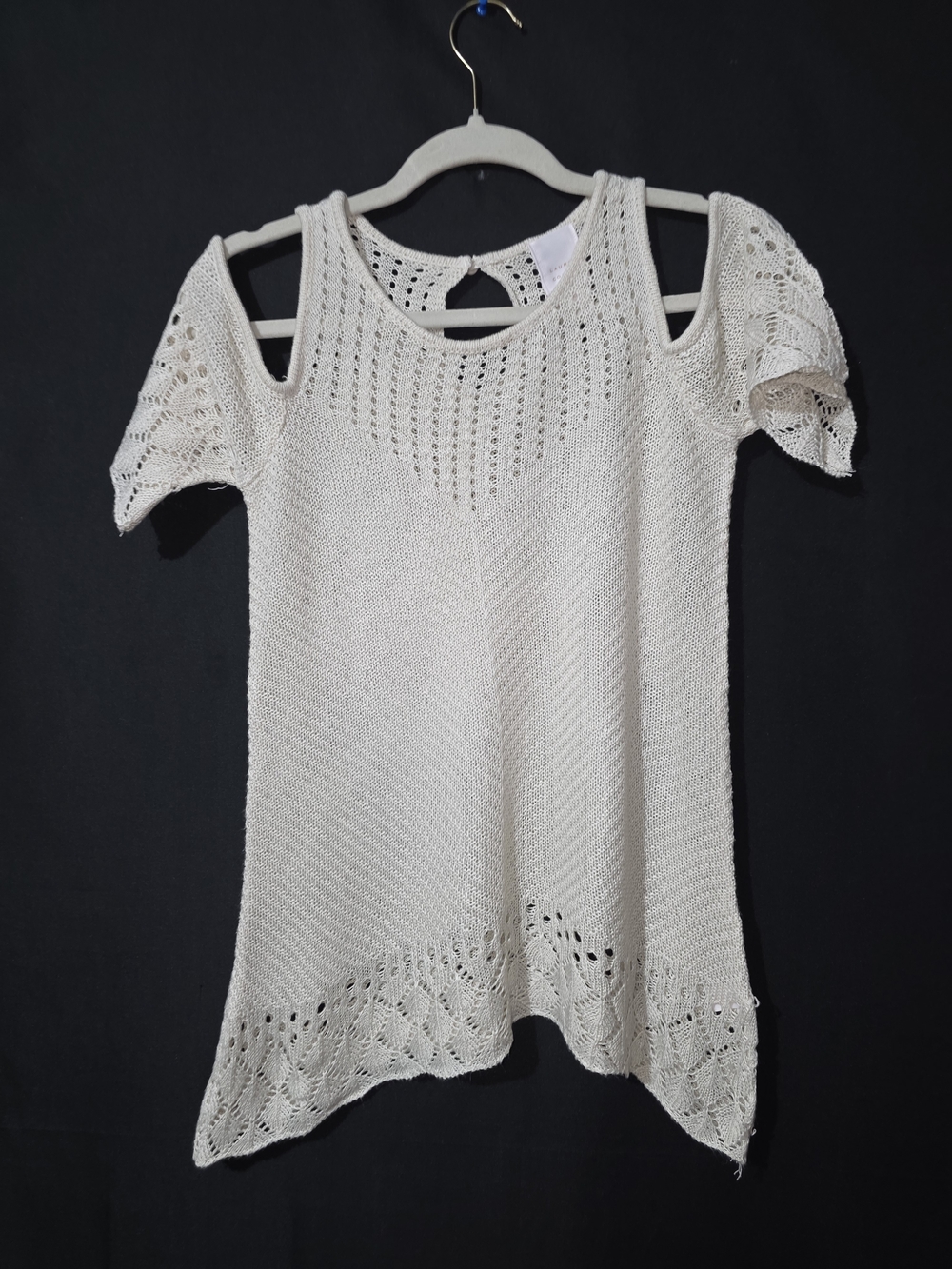 LC Lauren Conrad Open-Knit Cream Sweater Tank